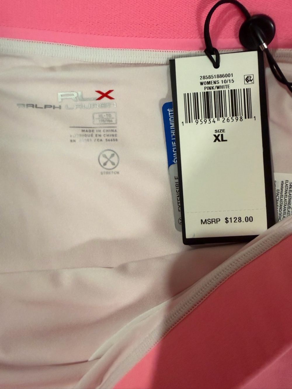 RLX Ralph Lauren Pink Performance Golf Skort with Pockets – Women’s Size XL NWT - Picture 8 of 9